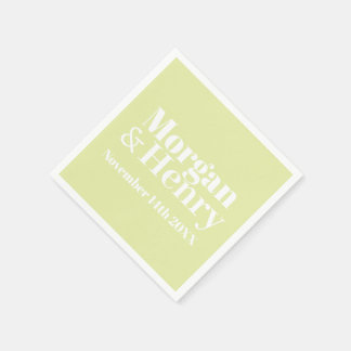 SERVIETTE EN PAPIER STYLISH MODERN CUSTOMIZED NAME WEDDING CLASSIC 