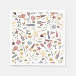 Serviette En Papier Styliste de cheveux  Motif  Aquarelle
