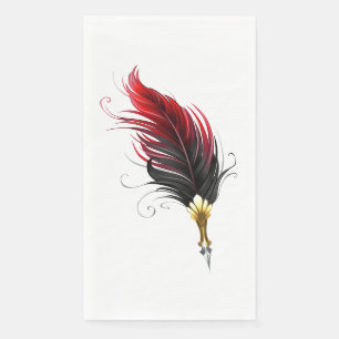 Serviette En Papier Stylo rouge en plumes avec nib or