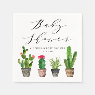 Serviette En Papier Succulents à pots de saumons et Baby shower de cac