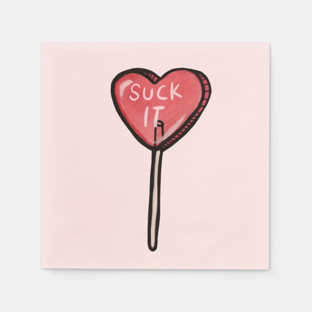 Serviette En Papier Suck it Anti Valentine Heart Sucker (Devant)