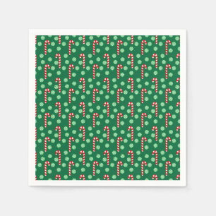 Serviette En Papier Sucre de canne vert rouge Pepperment Noël