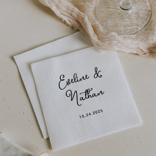 Serviette En Papier Sucré et capricieux   Mariage noir et blanc
