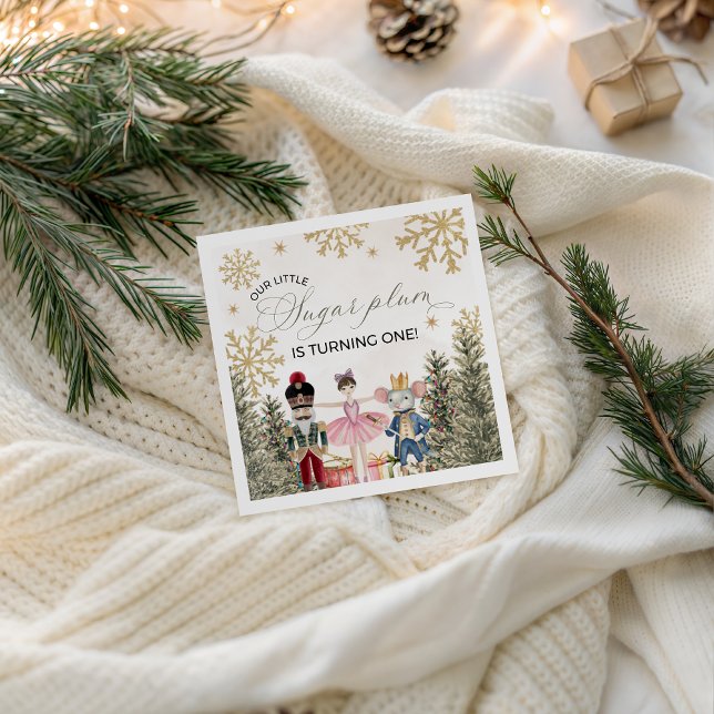 Serviette En Papier Sugar Plum Nutcracker Party Napkin (Créateur téléchargé)