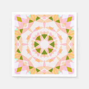 Serviette En Papier Sugar Rose Printemps Green Star Dopamine Décor Art