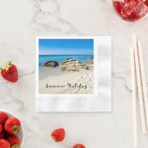 Serviette En Papier Summer Holiday Belle photo de plage avec texte