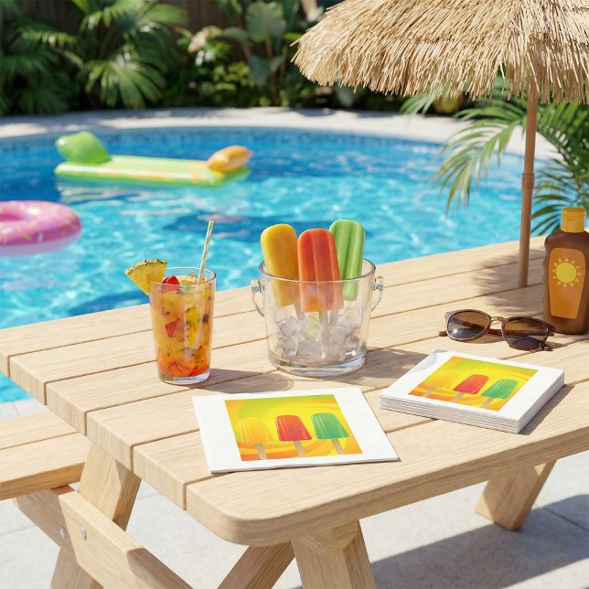 Serviette En Papier Summer Ice Pops Trio Bright Popsicles (Créateur téléchargé)