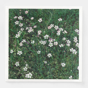 Serviette En Papier Summer Meadow Petits Fleurs sauvages blancs et ros