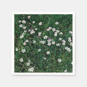 Serviette En Papier Summer Meadow Petits Fleurs sauvages blancs et ros