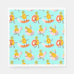 Serviette En Papier Summer Pineapple Fun Paper Napkin