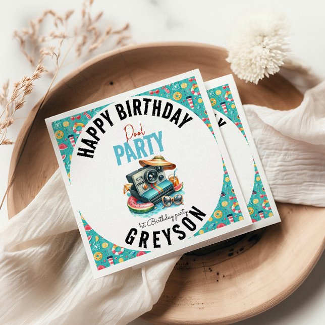 Serviette En Papier Summer Pool Party 2e anniversaire (Créateur téléchargé)