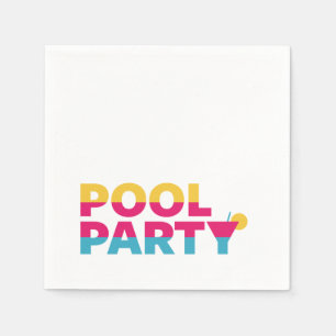 Serviette En Papier Summer Pool Party, Cocktail coloré
