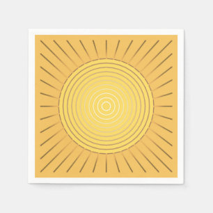 Serviette En Papier Sunburst géométrique moderne - Or de moutarde / Ja
