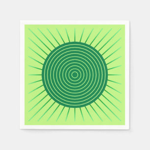 Serviette En Papier Sunburst géométrique moderne - Vert émeraude et ch