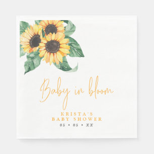 Serviette En Papier Sunflower Baby dans le Baby shower en fleurs