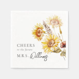 Serviette En Papier Sunflower Boho Fleur sauvage Fête des mariées mode