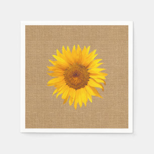 Serviette En Papier Sunflower Burlap Mariage rustique