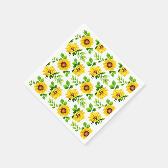 Serviette En Papier Sunflower Motif Pays Ferme Fête d'anniversaire (Coin)