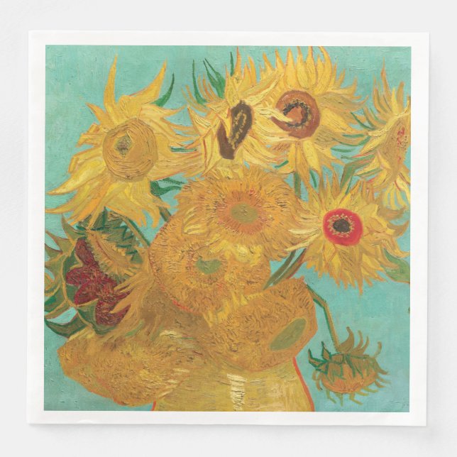 Serviette En Papier Sunflowers par Van Gogh (Devant)