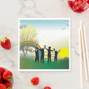 Serviette En Papier Sunrise Rainbow Children