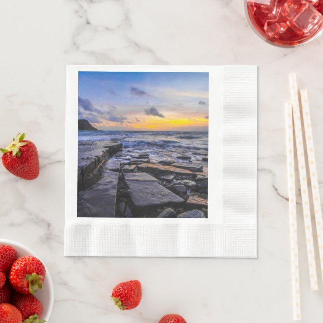 Serviette En Papier Sunset Beach Coined Luncheon Paper Napkins 31 (En situation)
