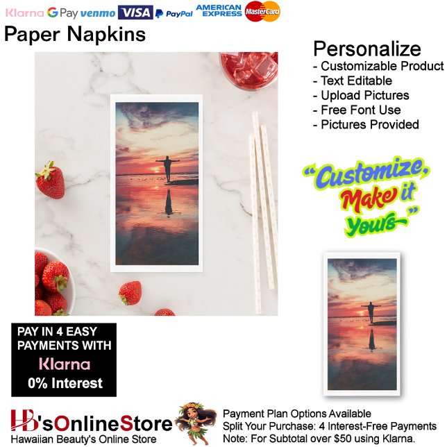 Serviette En Papier Sunset Beach Guest Towel Paper Napkins 34 (Sunset Beach Tables Kitchen Restaurant Decor Paper Guest Towels 34.)