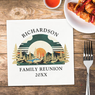 Serviette En Papier Sunset Mountains Camping Custom Family Réunion