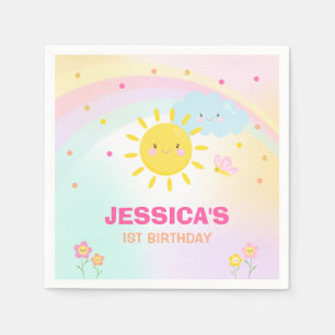 Serviette En Papier Sunshine Anniversaire Napkin Notre Petit Soleil