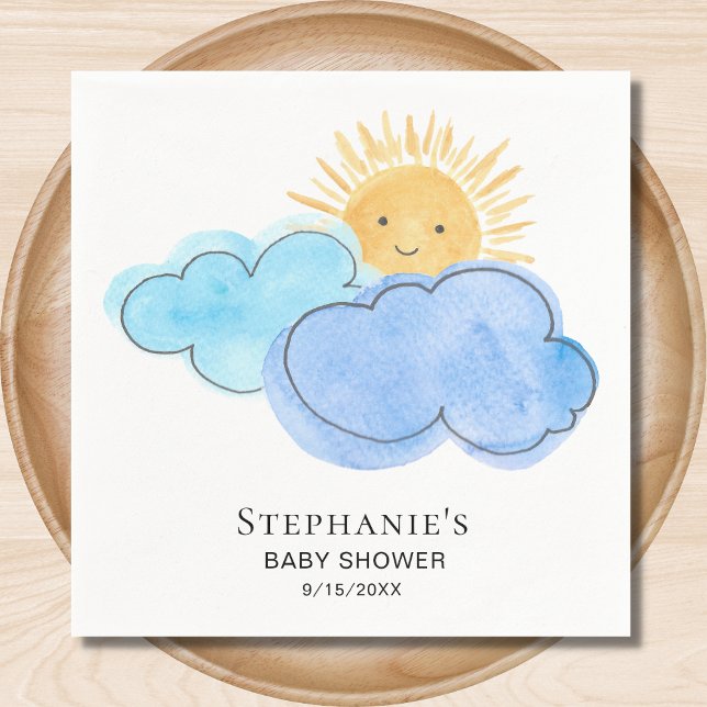 Serviette En Papier Sunshine Nuages Blue Boy Baby shower (Créateur téléchargé)