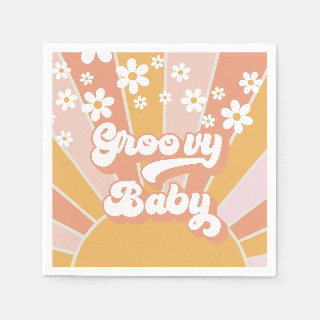 Serviette En Papier Super Baby Retro Sunshine Hippie Baby shower Napk (Devant)