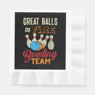 Serviette En Papier Super Balls Fire Bowling Team Shirt Funny Vintage