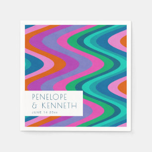 Serviette En Papier Super couleur vert violet Mariage rétro personnali