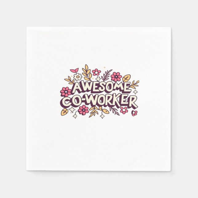 Serviette En Papier Super Coworker, Cadeau Collègue, Meilleur Coworker (Devant)