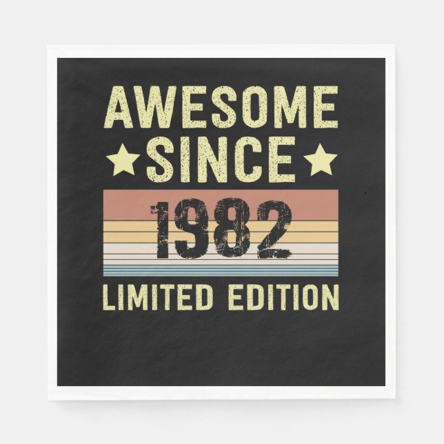 Serviette En Papier Super depuis 1982 Anniversaire (Devant)