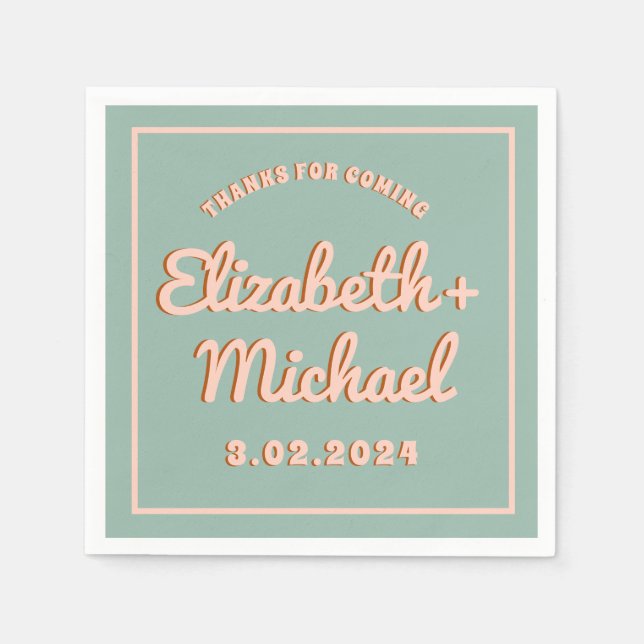 Serviette En Papier Super Gras Bleu Rose Funky (Devant)