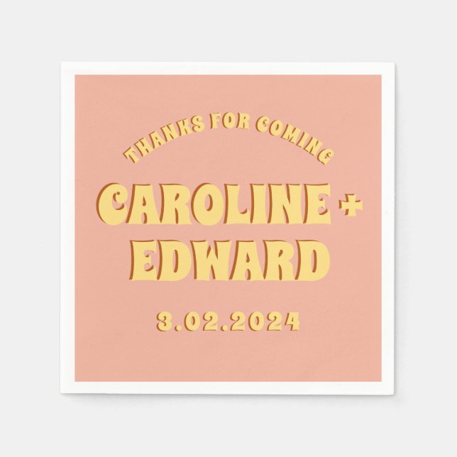 Serviette En Papier Super Gras Vert Jaune Rouge Funky (Devant)