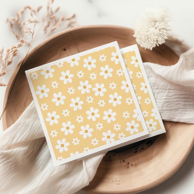 Serviette En Papier Super Retro Daisy jaune (Créateur téléchargé)