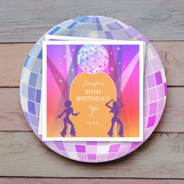 Serviette En Papier Super Retro les années 70 80s Disco 30e anniversai (Créateur téléchargé)