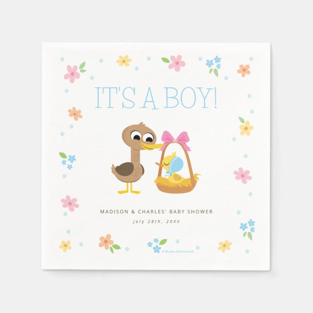 Serviette En Papier Super Simple | 5 Little Ducks Boy Baby Shower (Devant)