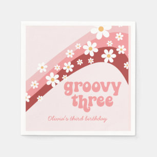 Serviette En Papier Super trois 3ème anniversaire Papier rose Napkin