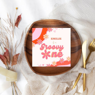 Serviette En Papier Super un 1er anniversaire fête Boho Retro Daisy