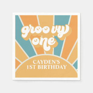 Serviette En Papier Super Un Retro Sunshine Boy Papier d'anniversaire