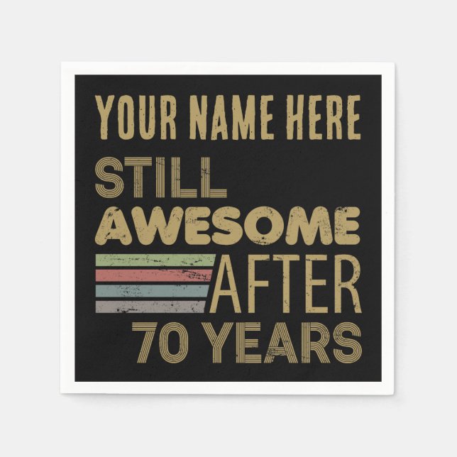 Serviette En Papier Superbe 70e anniversaire personnalisé (Devant)