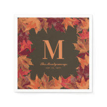 Superbe Automne Feuilles Monogramme automne