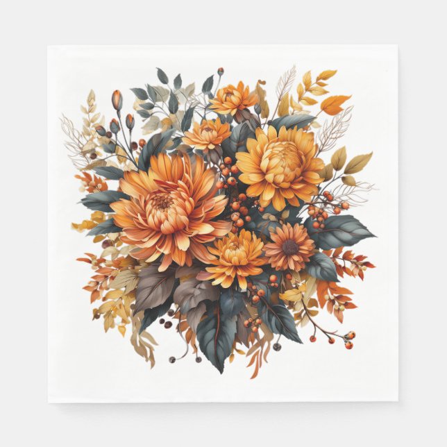 Serviette En Papier Superbe automne floral (Devant)