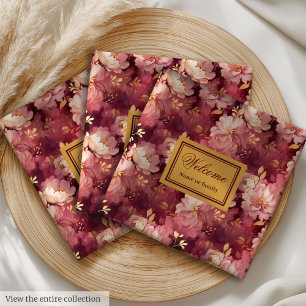 Serviette En Papier Superbe Dîner Personnalisé Blush Burgundy Gold