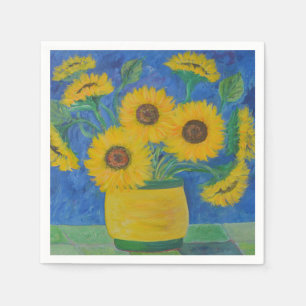 Serviette En Papier Superbe peinture de tournesol