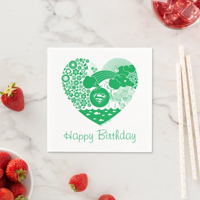 Serviette En Papier Supergirl Floral Peace Heart Graphisme (En situation)