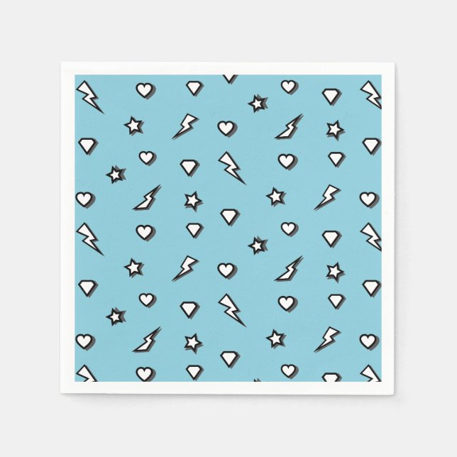 Serviette En Papier Superhero Comic Motif Anniversaire Papier Napkin (Devant)