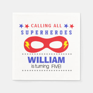 Serviette En Papier Superheros Party Joyeux anniversaire